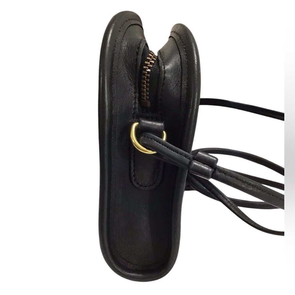 Vintage Black Coach Abbie 9017 Crossbody Zip Bag Leather Mini Crossbody Bag - Picture 5 of 14